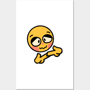 Cute nervous cursed emoji Posters and Art